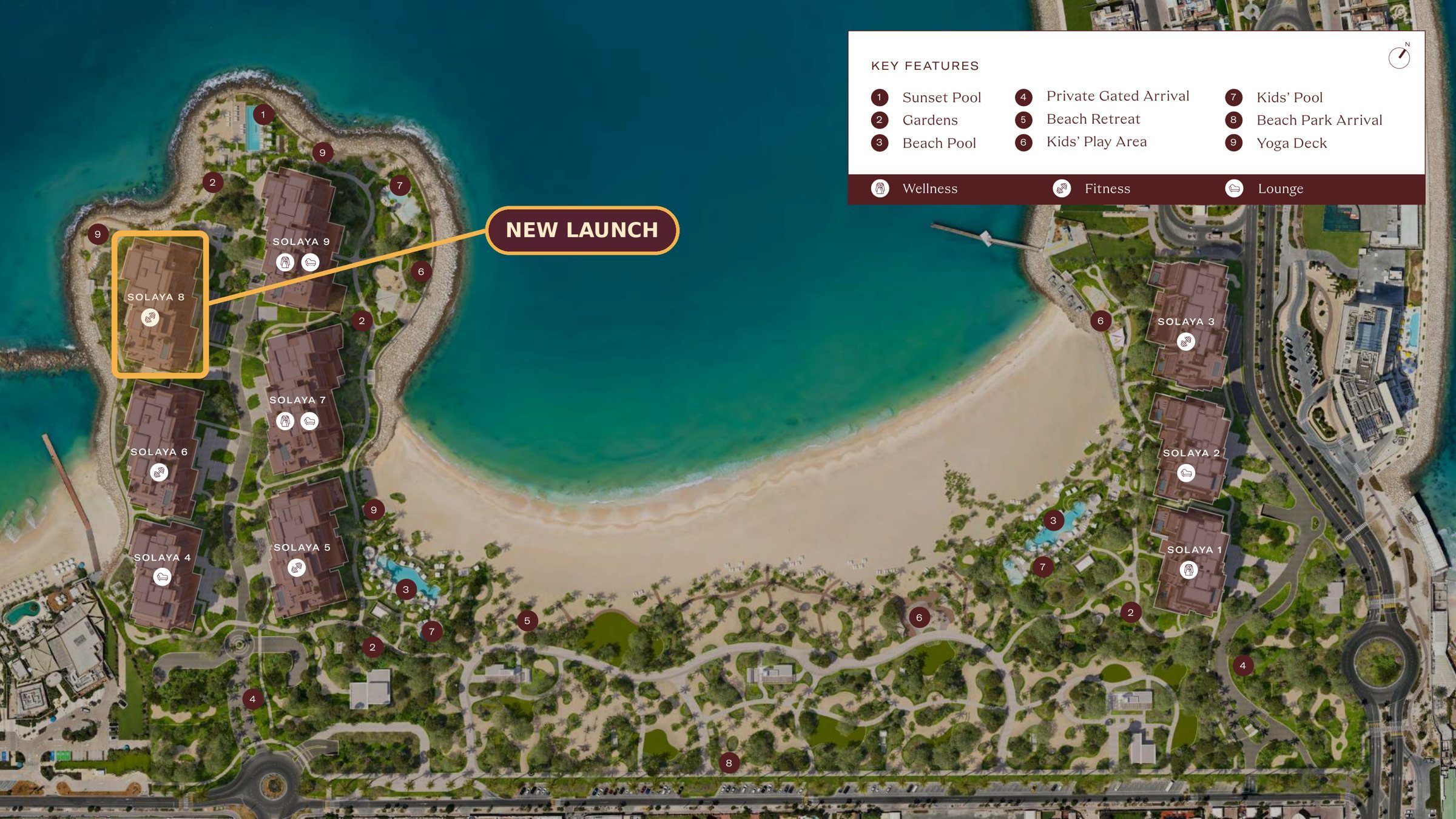 Solaya masterplan with the new launch marked
